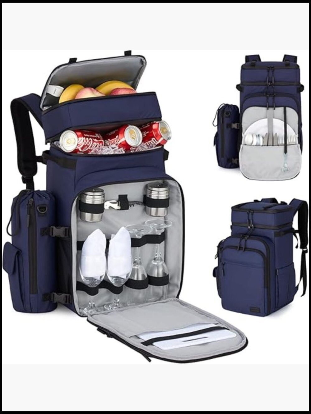 Backpack Cooler 40 Cans Leak Proof Insulated Compartments Water Resistant for